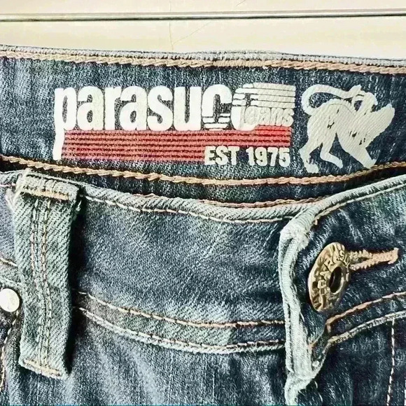 PARASUCO BLUE WOMEN MID RISE STRAIGHT LEG DENIM JEANS  SIZE 32 - Picture 2 of 15
